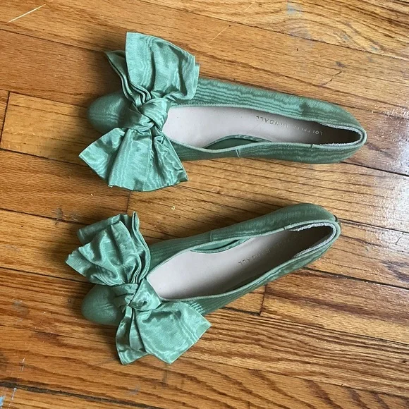 Loeffler Randall Green Bow Flats One of a Kind Sample - Picture 2 of 3